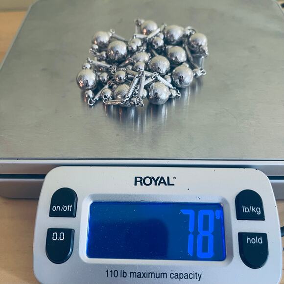 Vintage Silver Tone Bead Ball Link Long / Layered Chain Necklace, Sphere Fashion - Picture 12 of 12